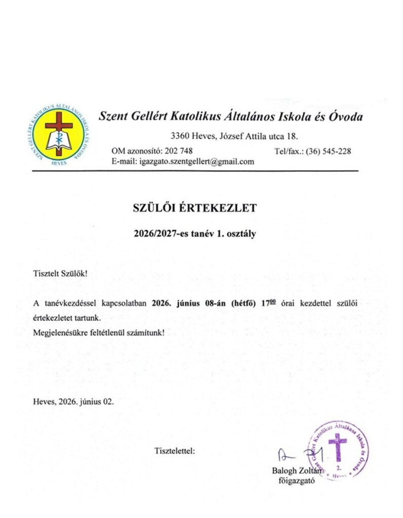 Szülői értekezlet